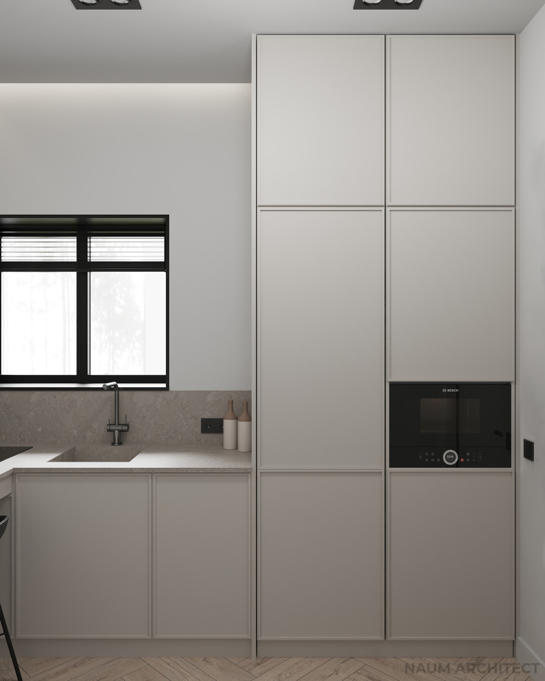 Кухня 5,6 м² при террасе в частном доме