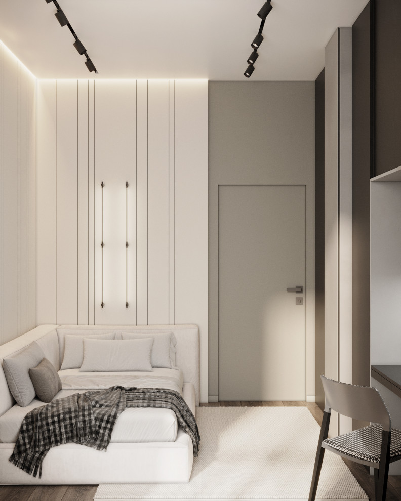 Монохромная квартира с террасой.