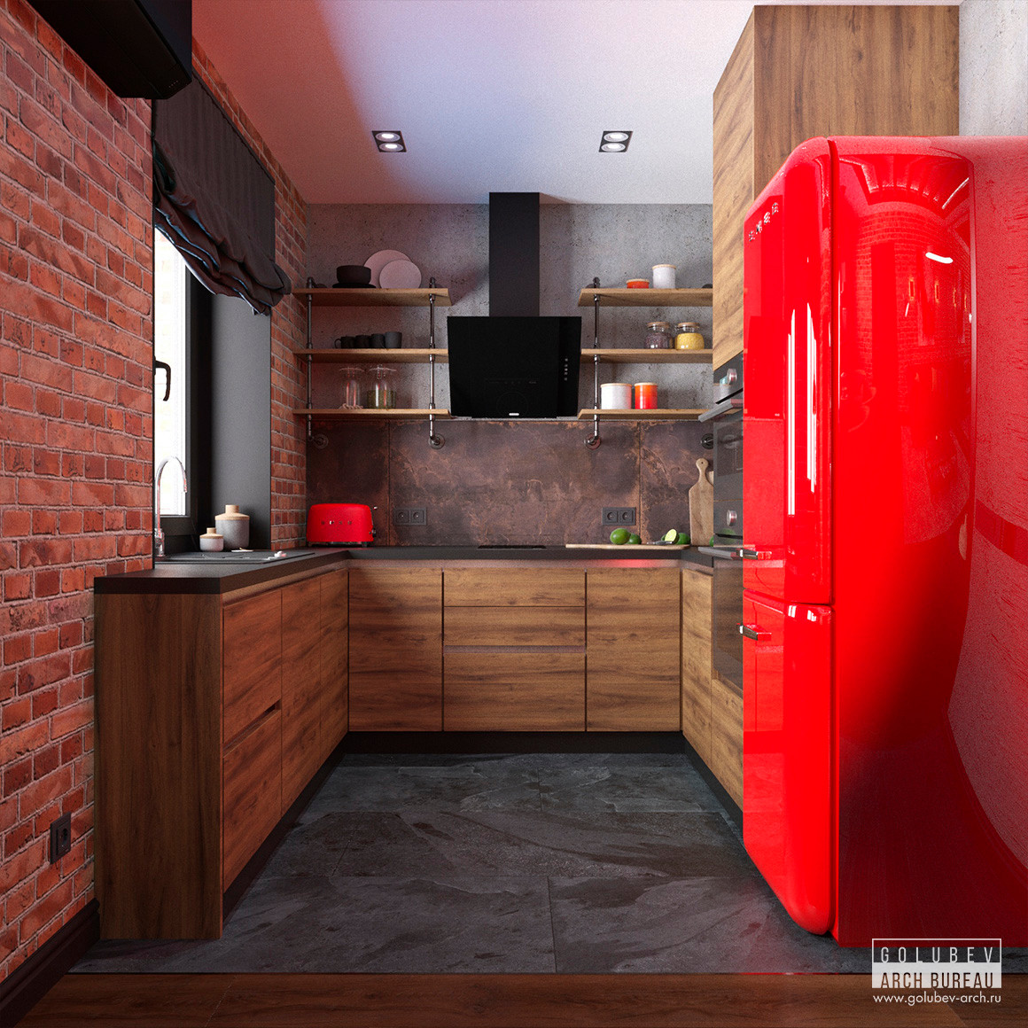 Дизайн апартаментов в стиле лофт, г. Красноярск ,45 м2