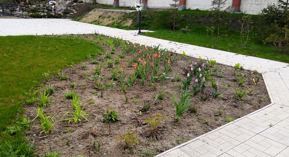 Цветники на территории храма