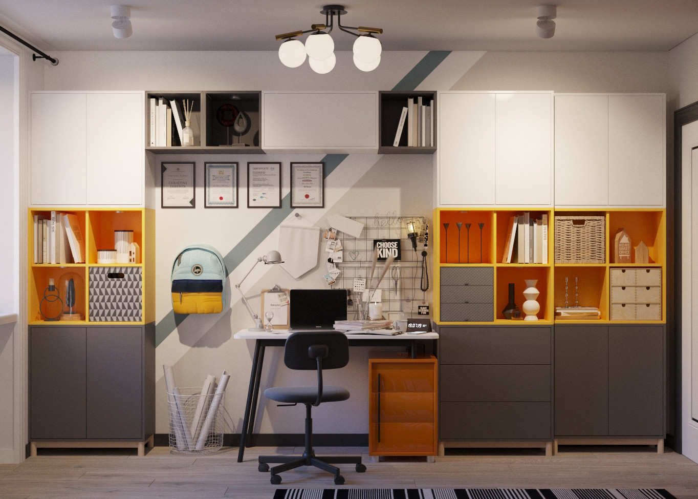 Обложка проекта: Детская комната для школьника в двухкомнатной квартире площадью 54 кв м