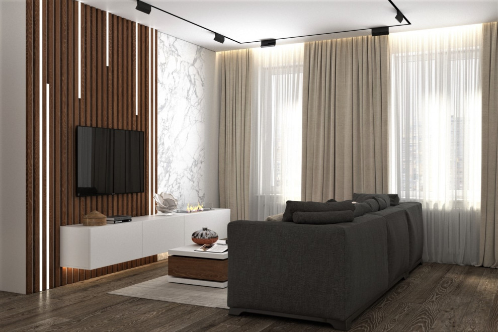 Монохромный с деревом