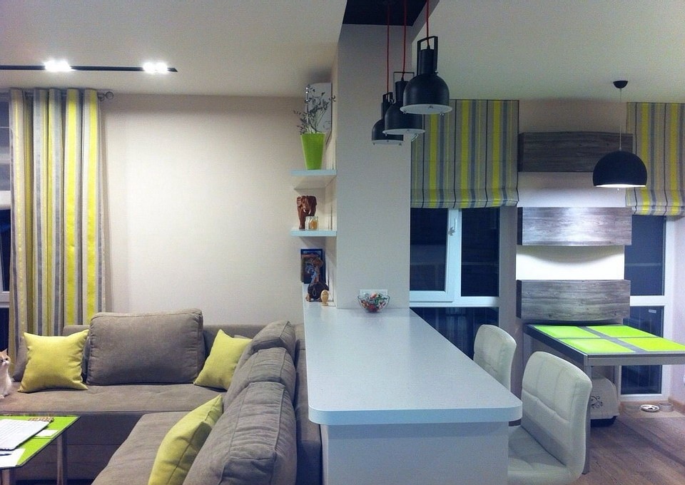 Обложка проекта: Декор гостиной совмещенной с кухней