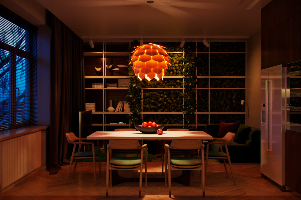 Проект интерьера мансарды «Green Green Mountain » Москва, Баррикадная