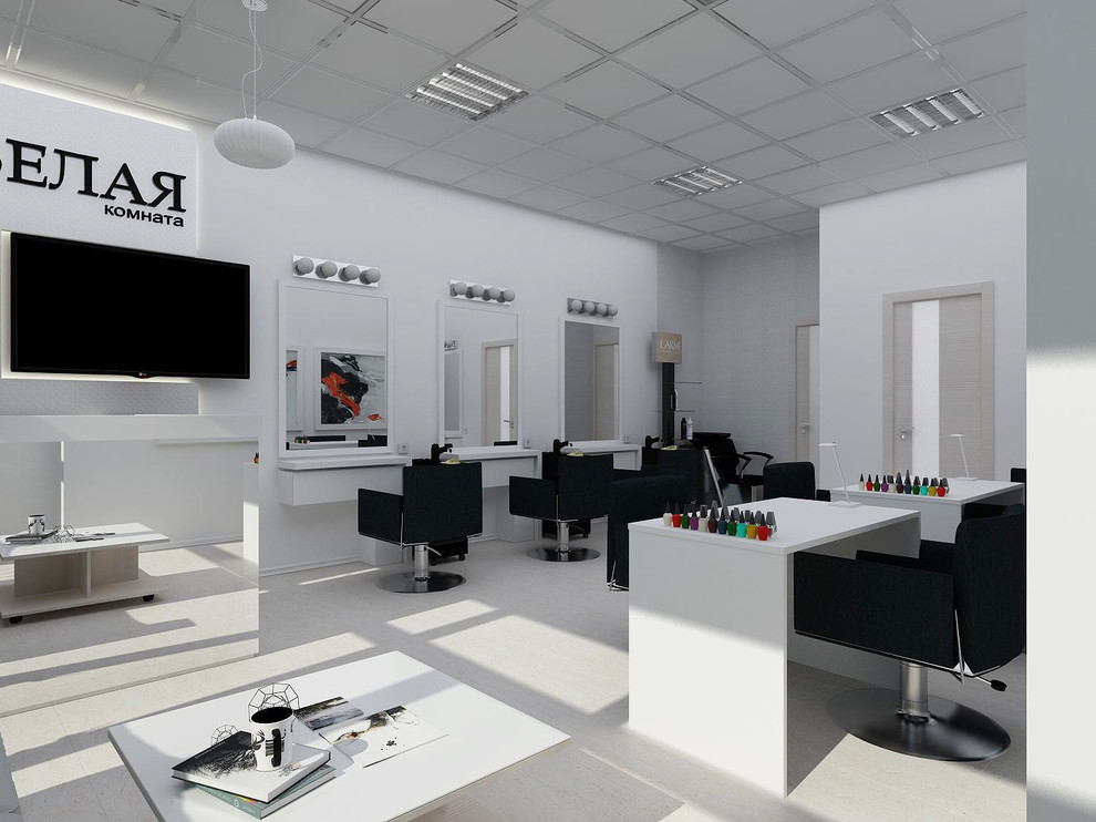 Интерьер парикмахерской "Белая комната"