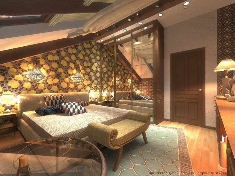 Интерьер квартиры на мансардном этаже