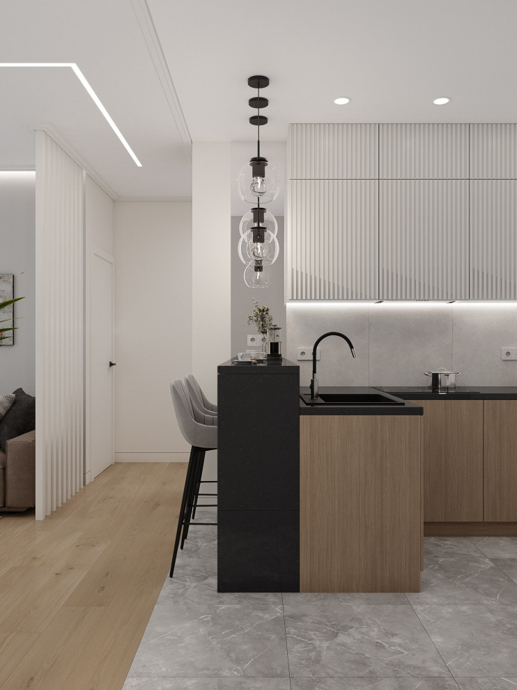 Интерьер квартиры-студии в ЖК Первый квартал