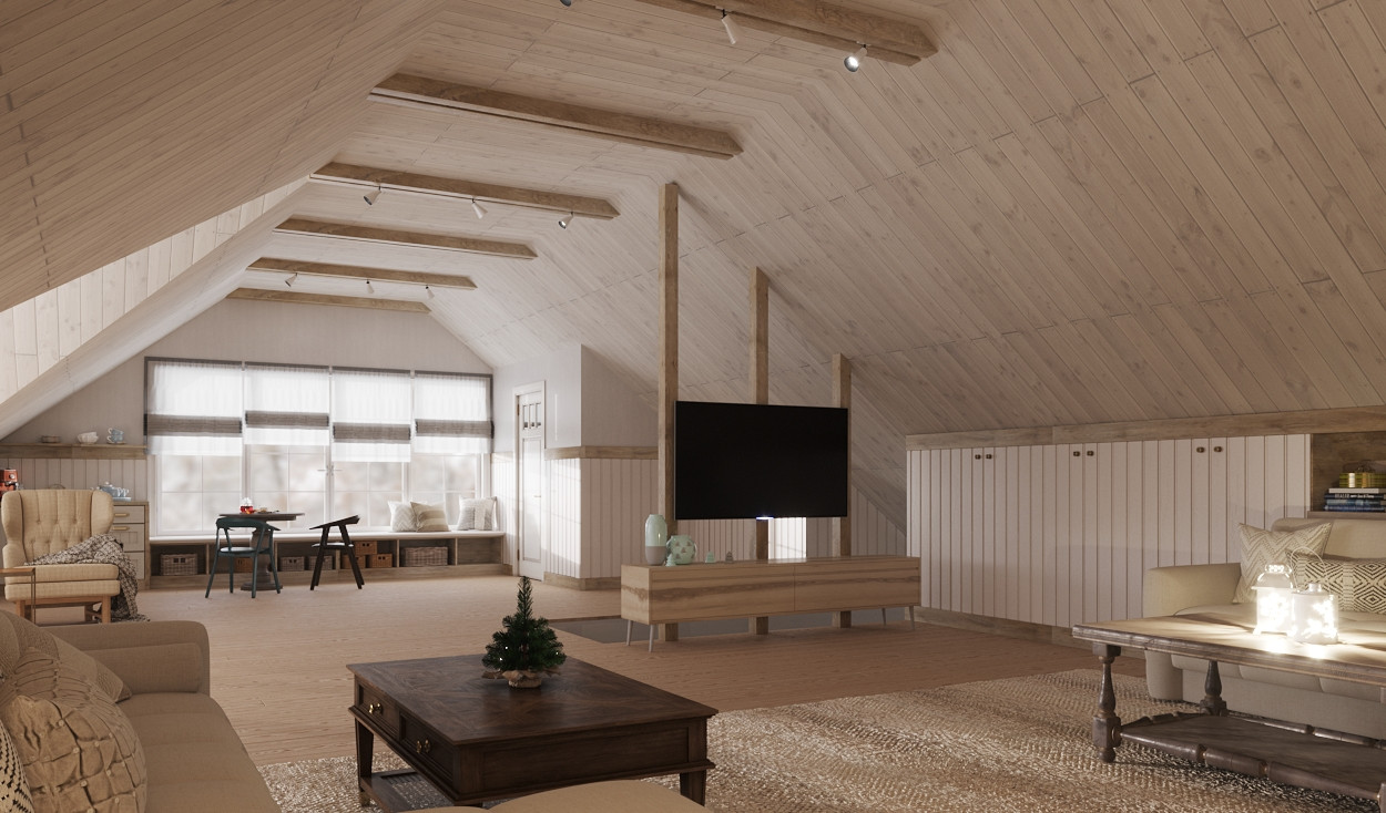 Загородный дом с мансардой