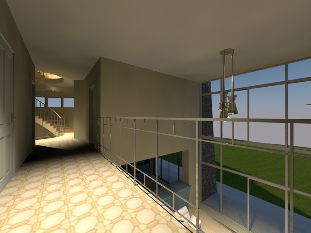 18-080 Трехэтажный жилой дом с башней и террасой под крышей