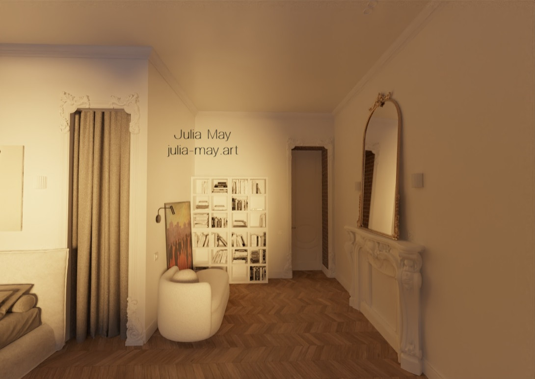 Обложка проекта: Дизайн-проект квартиры в историческом центре Санкт Петербурга в классическом сти