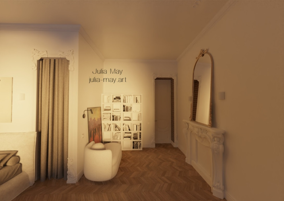 Обложка проекта: Дизайн-проект квартиры в историческом центре Санкт Петербурга в классическом сти