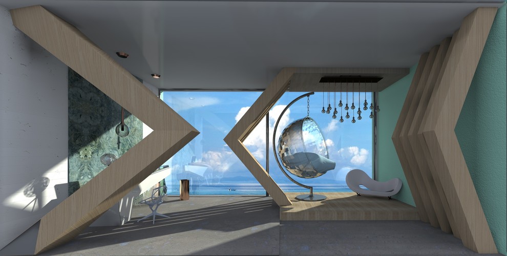 Лобби маленького отеля на море