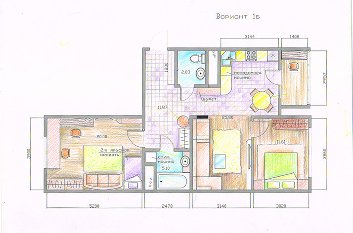 Обложка проекта: Перепланировка 2-х комнатонй квартиры