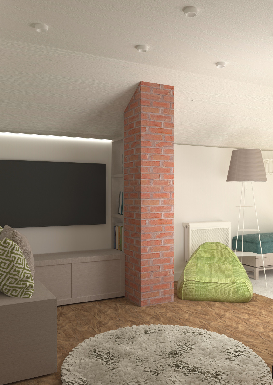 Детская на мансардном этаже