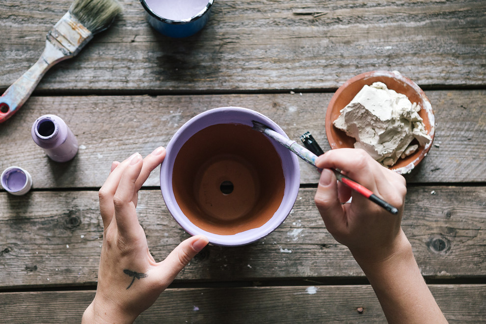 DIY: Горшки из глины с неожиданным декором