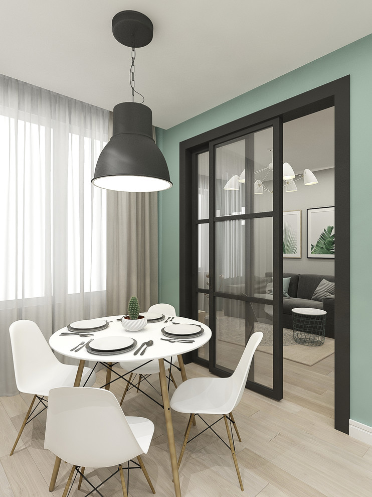 Обложка проекта: Проект. Однокомнатная квартира в Санкт-Петербурге  "Мятная скандинавия" 45 м2