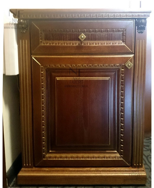 WOODEN STAND / WOODEN NIGHT STAND with decors and patina
