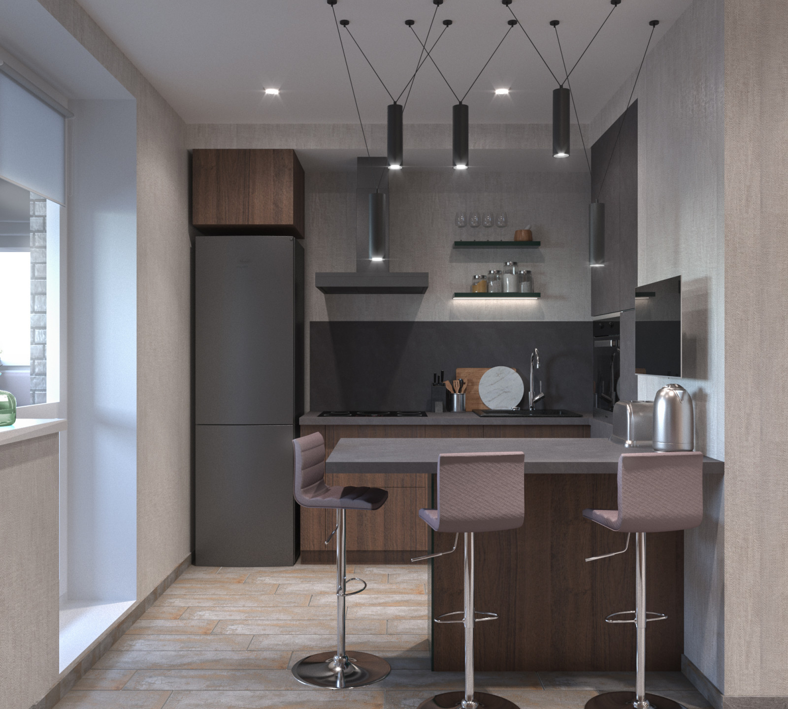 Дизайн-проект. Из 2-шки в 3-шку.  ЖК "Левобережный". Тула. 2018 г.