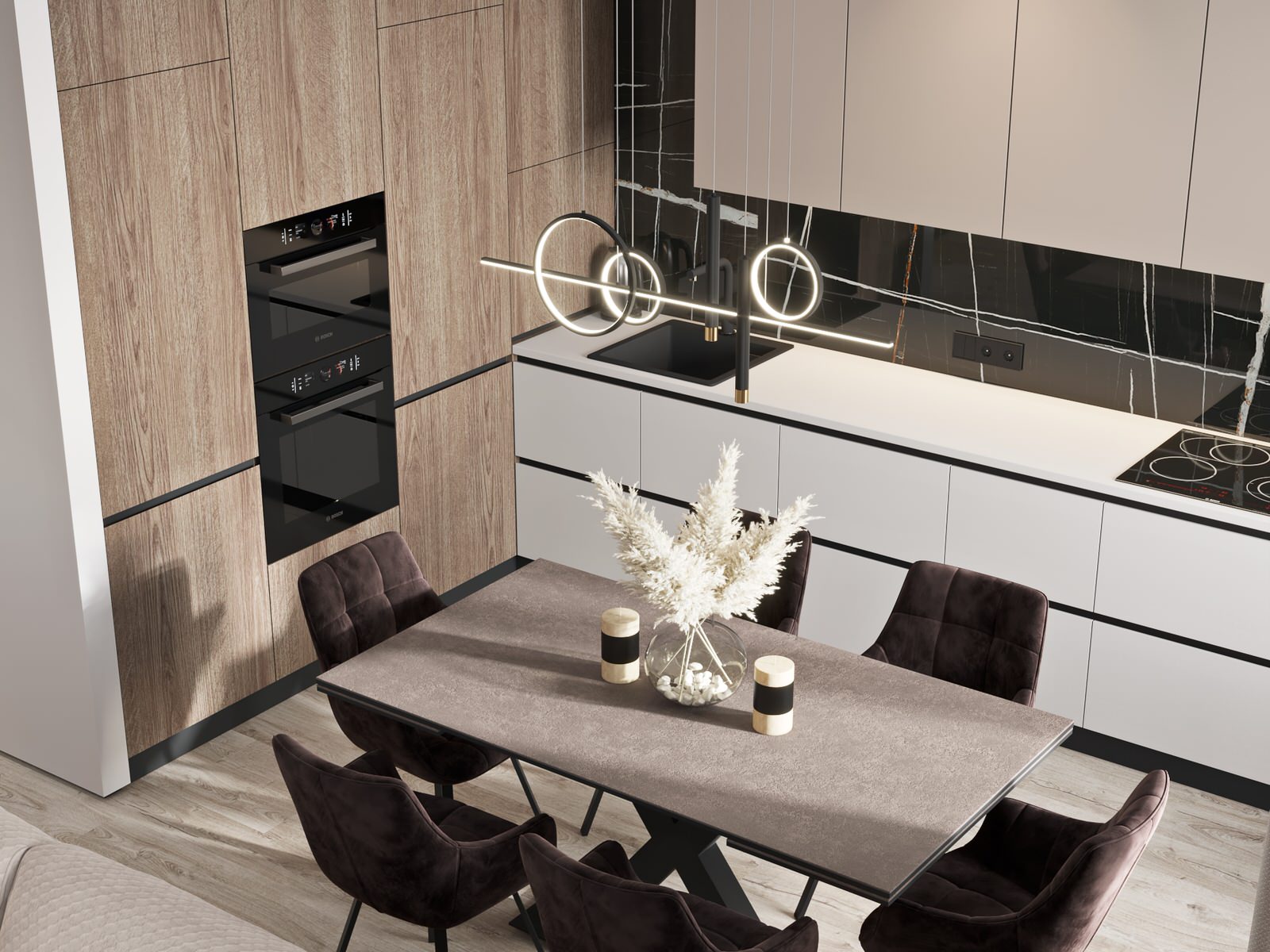 3-комнатная квартира для семейной пары в современном стиле