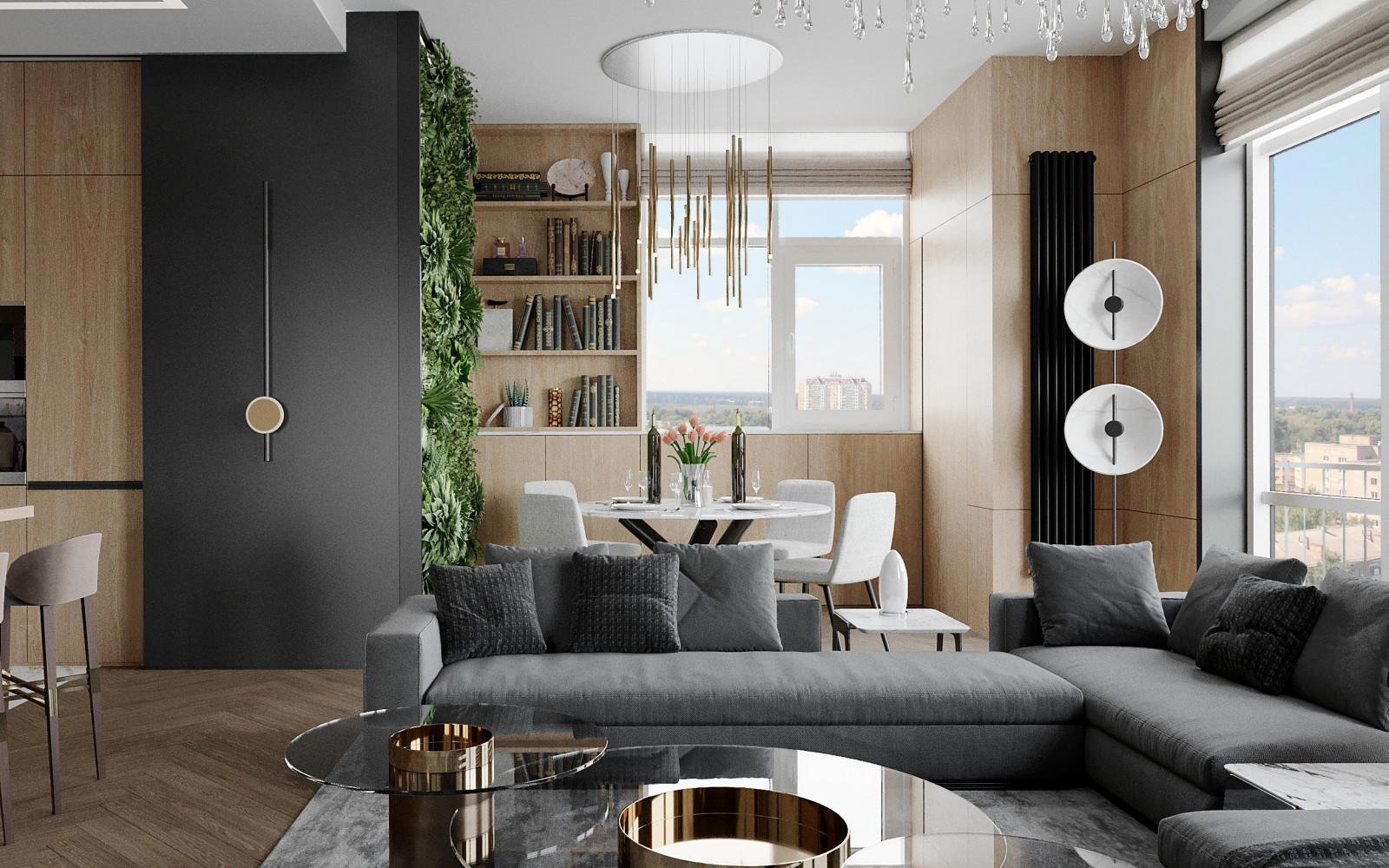 Интерьер 4-х комнатной квартиры в современном стиле. г. Москва