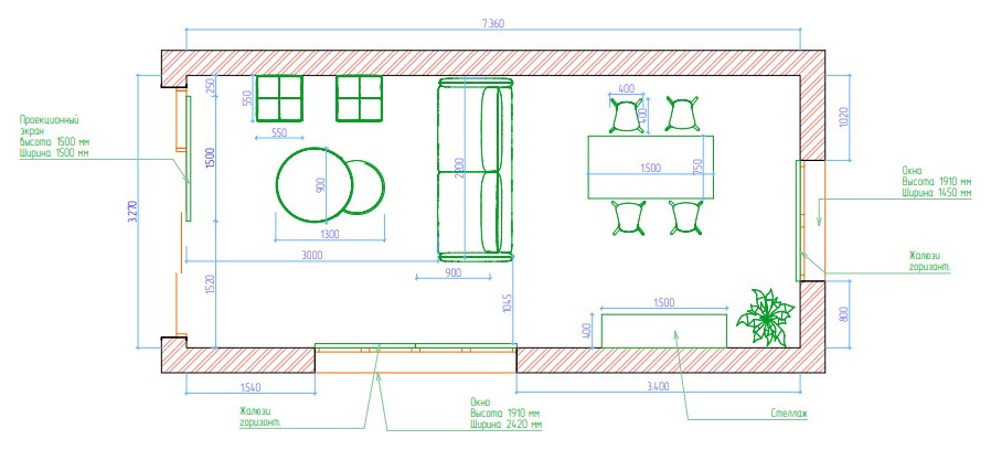 Расстановка мебели в летней кухне