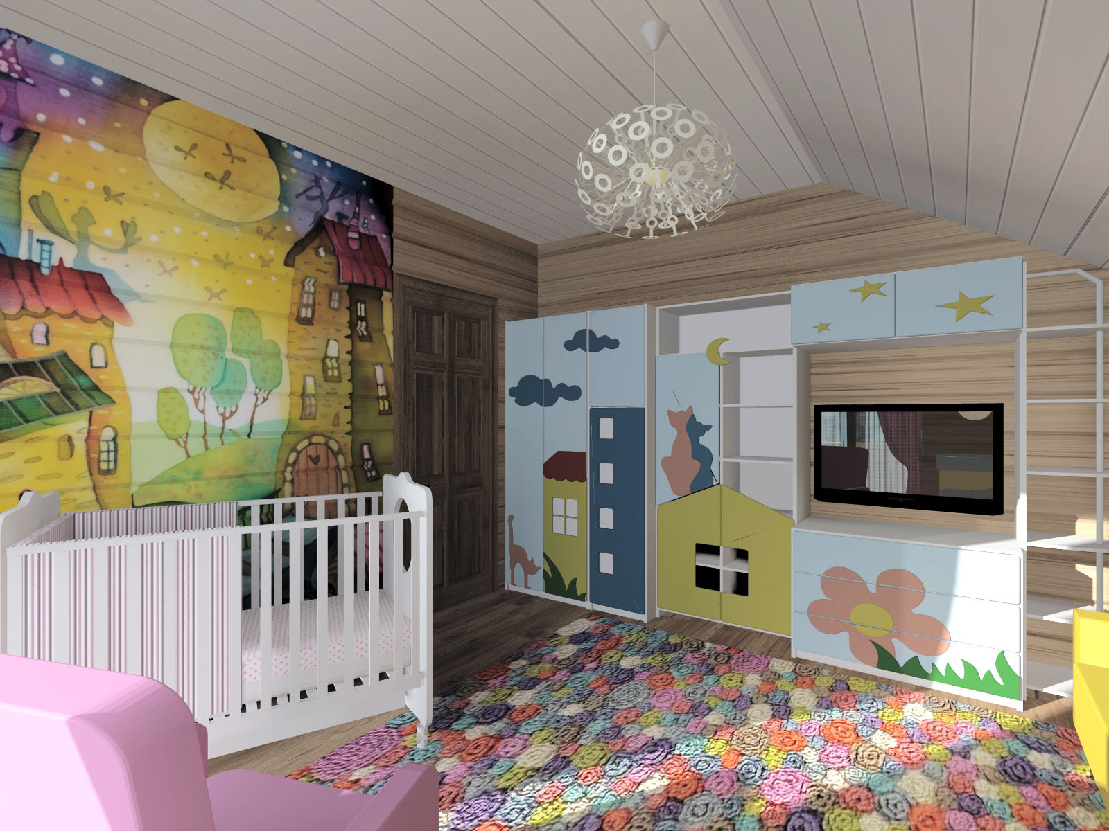 Деревянный дом в современном прочтении, 2 этаж