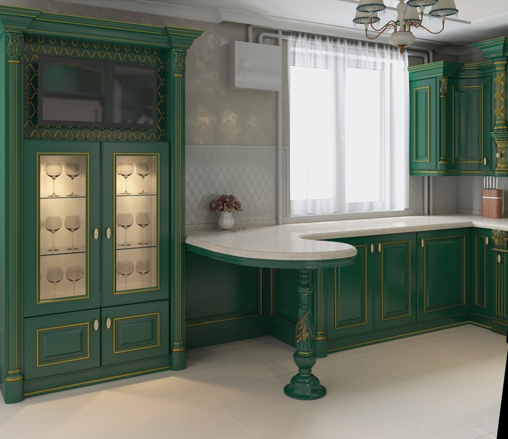 Зелёная кухня в классике