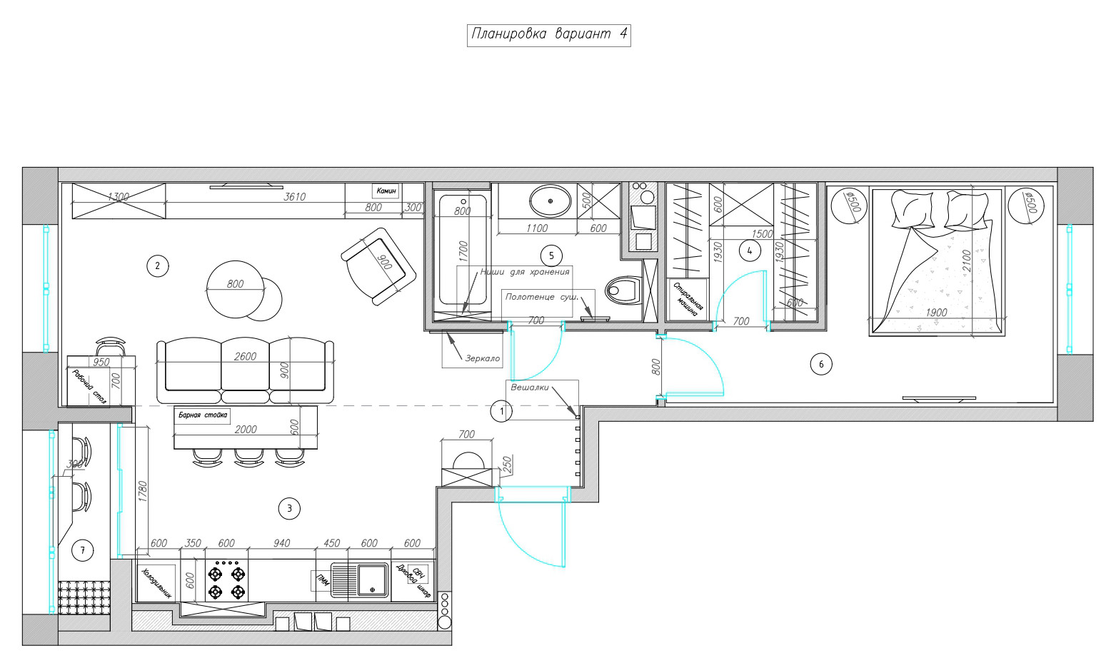 Поиск планировки: 3 варианта + финал для большой «двушки»