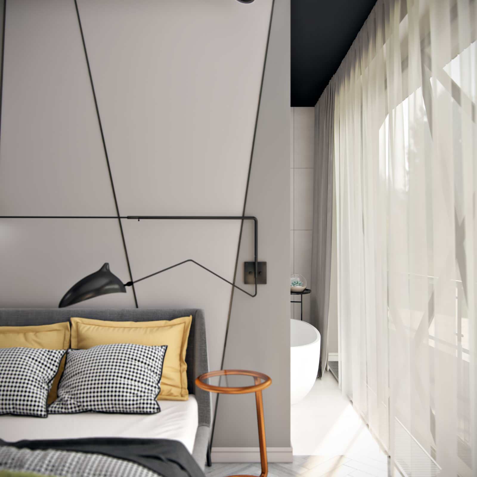 Спальня с видом на город