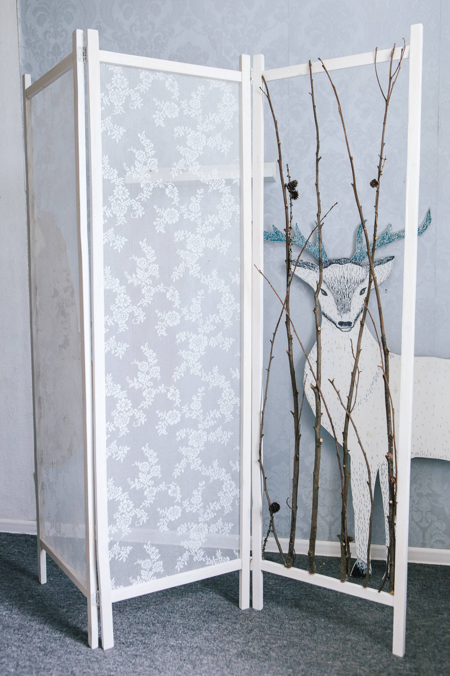 DIY: Лесной декор для скучной ширмы