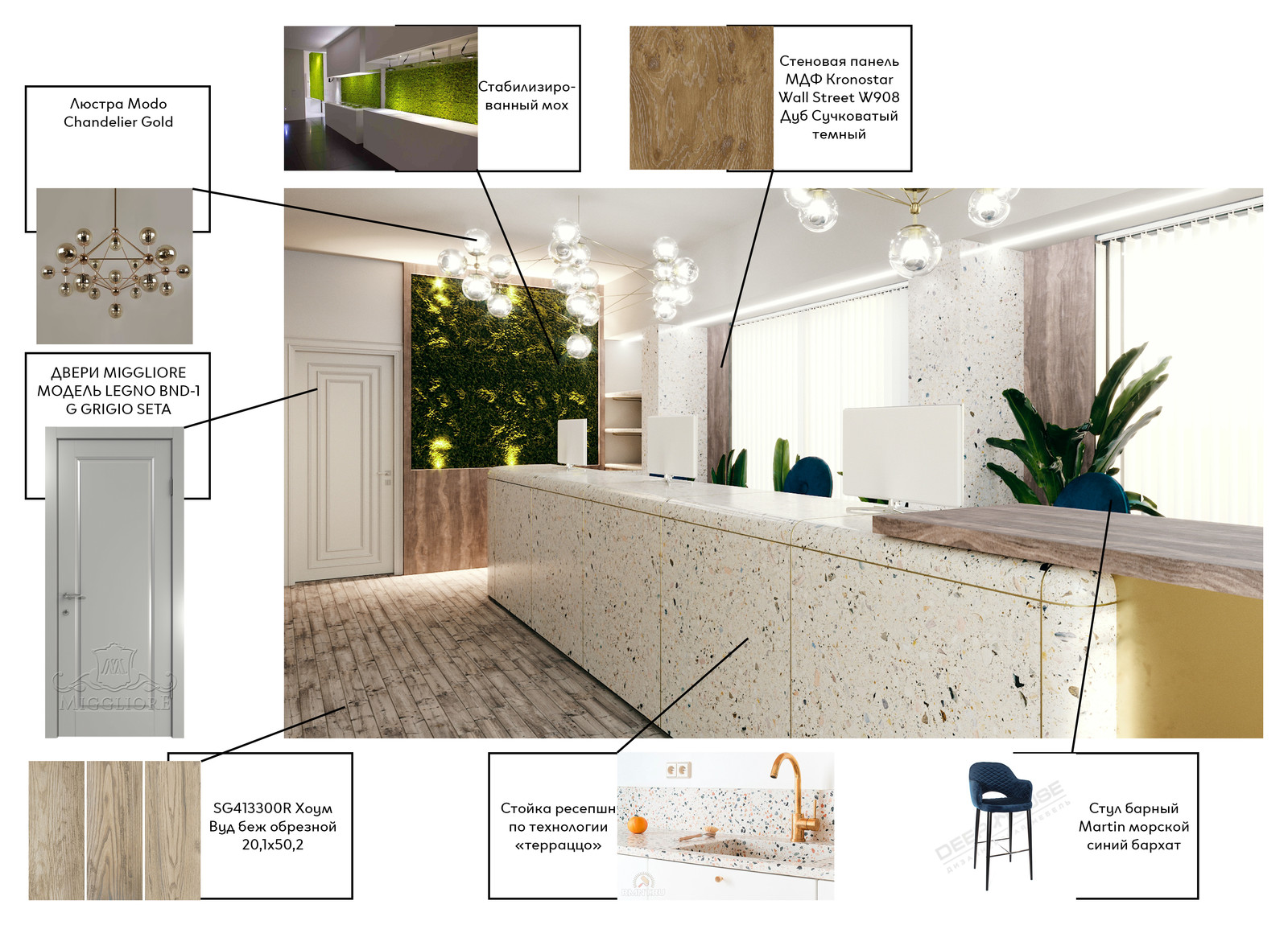 Интерьер кабинета и лобби нотариуса