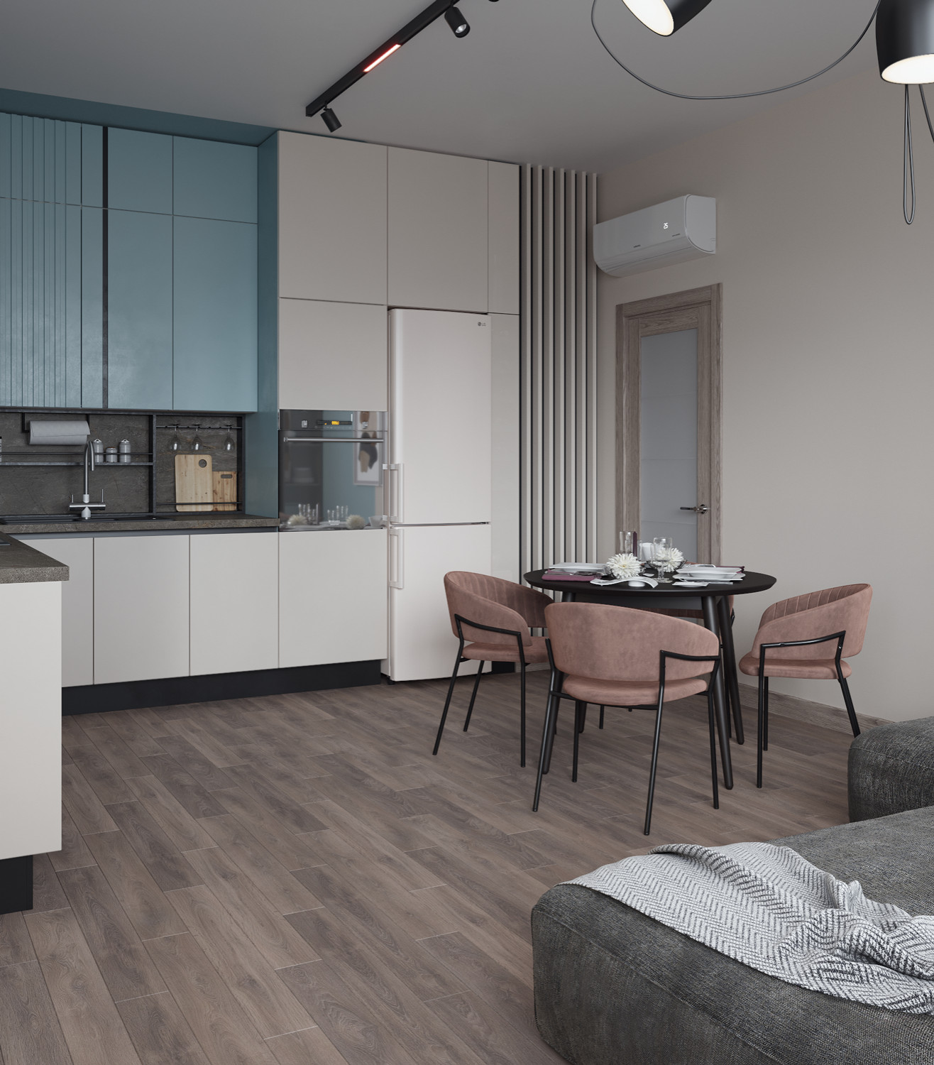 визуализация трехкомнатной квартиры ЖК Варшавская Life