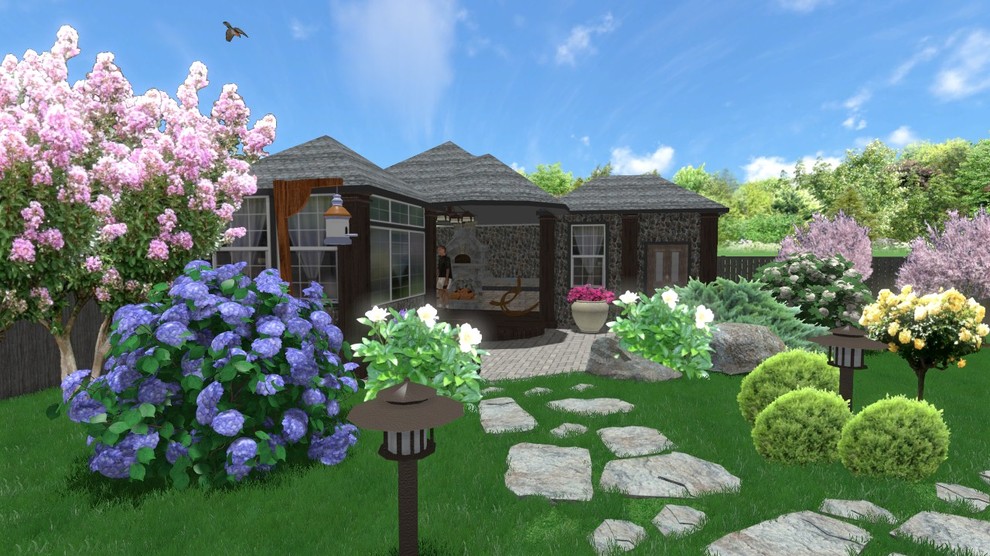 Ландшафтный проект участка 15 соток с открытым бассейном