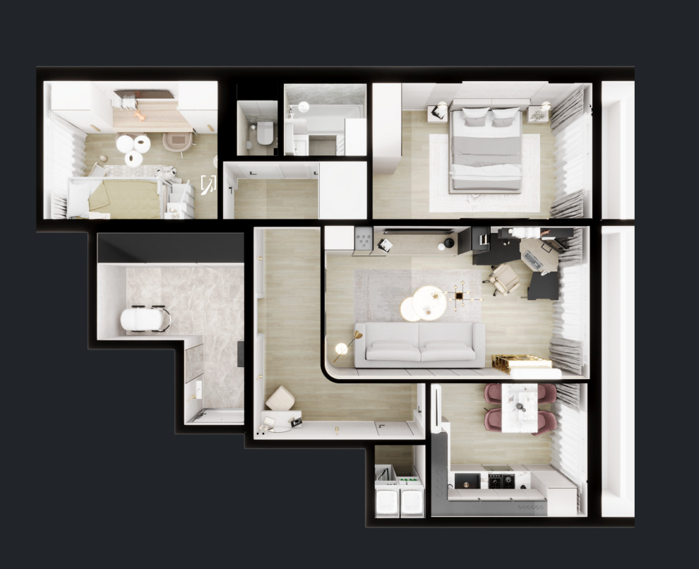 Обложка проекта: 3-к квартира на вторичном рынке