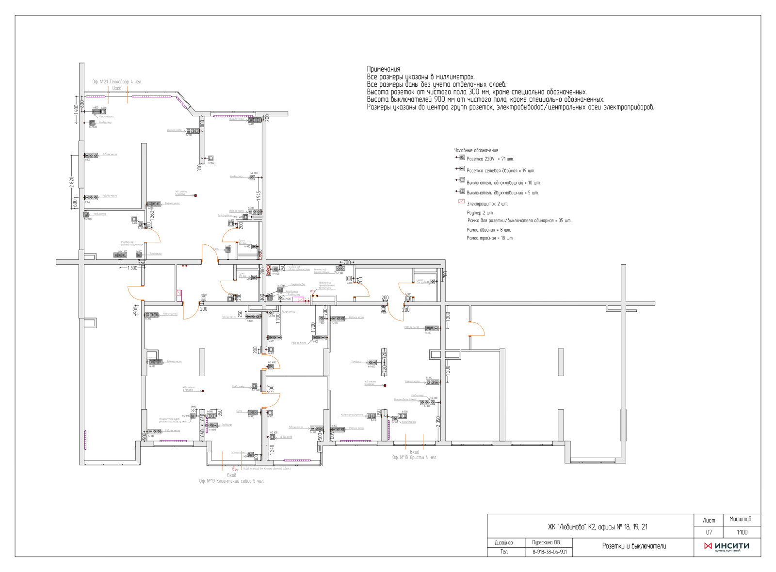 Офисы сторительной компании "Инсити"
