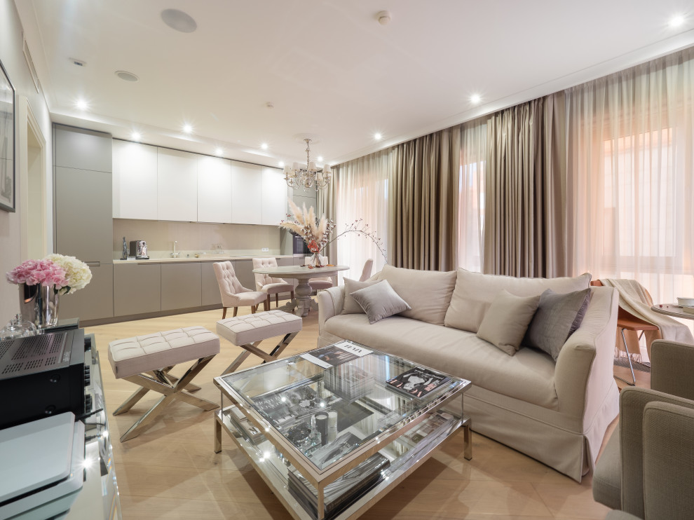 Классический интерьер в светлых тонах ЖК "Камелия"