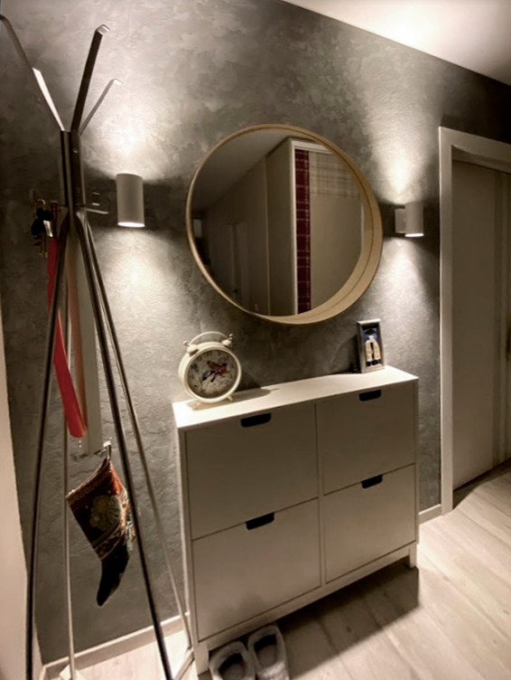 Реализация проекта фрагмента квартиры, кухня, прихожая и СУ