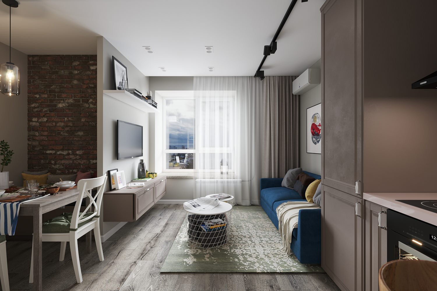 Квартира с элементами лофт и скандинавского стиля