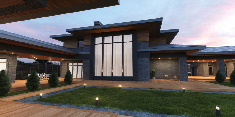 Загородный дом с гаражом и гостевым домом