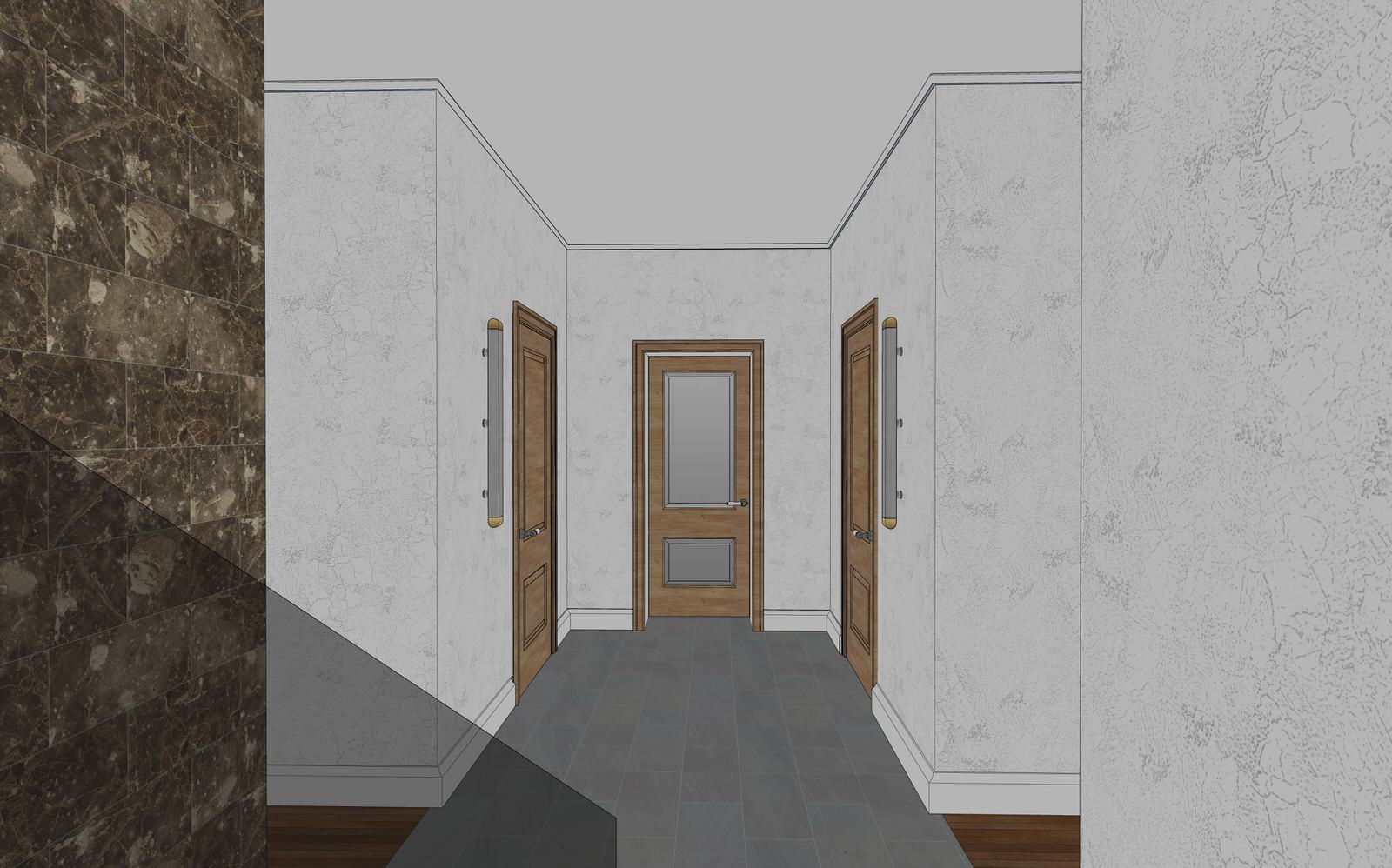 3D визуализация первого этажа дома