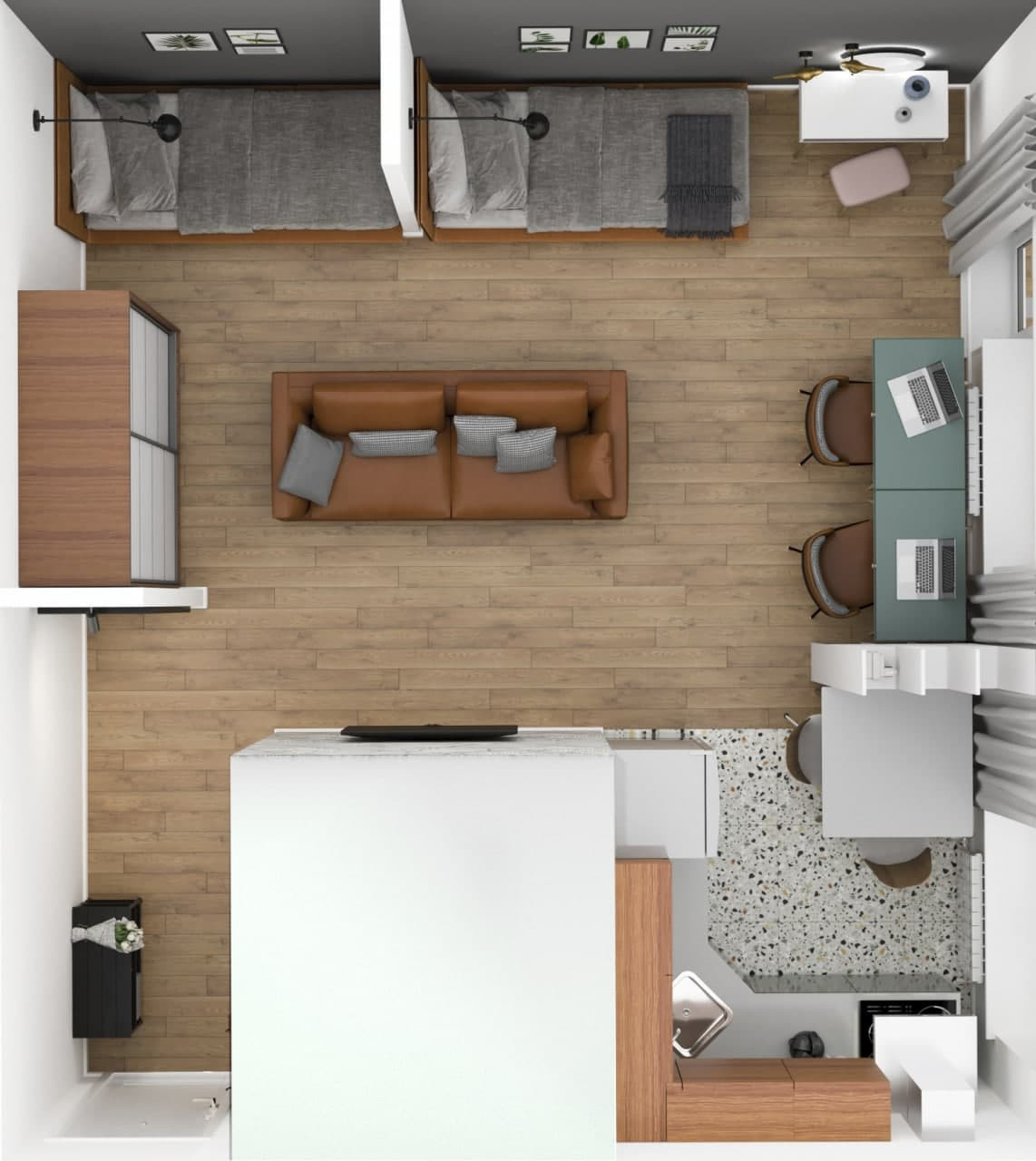 Однокомнатная квартира в скандинавском стиле