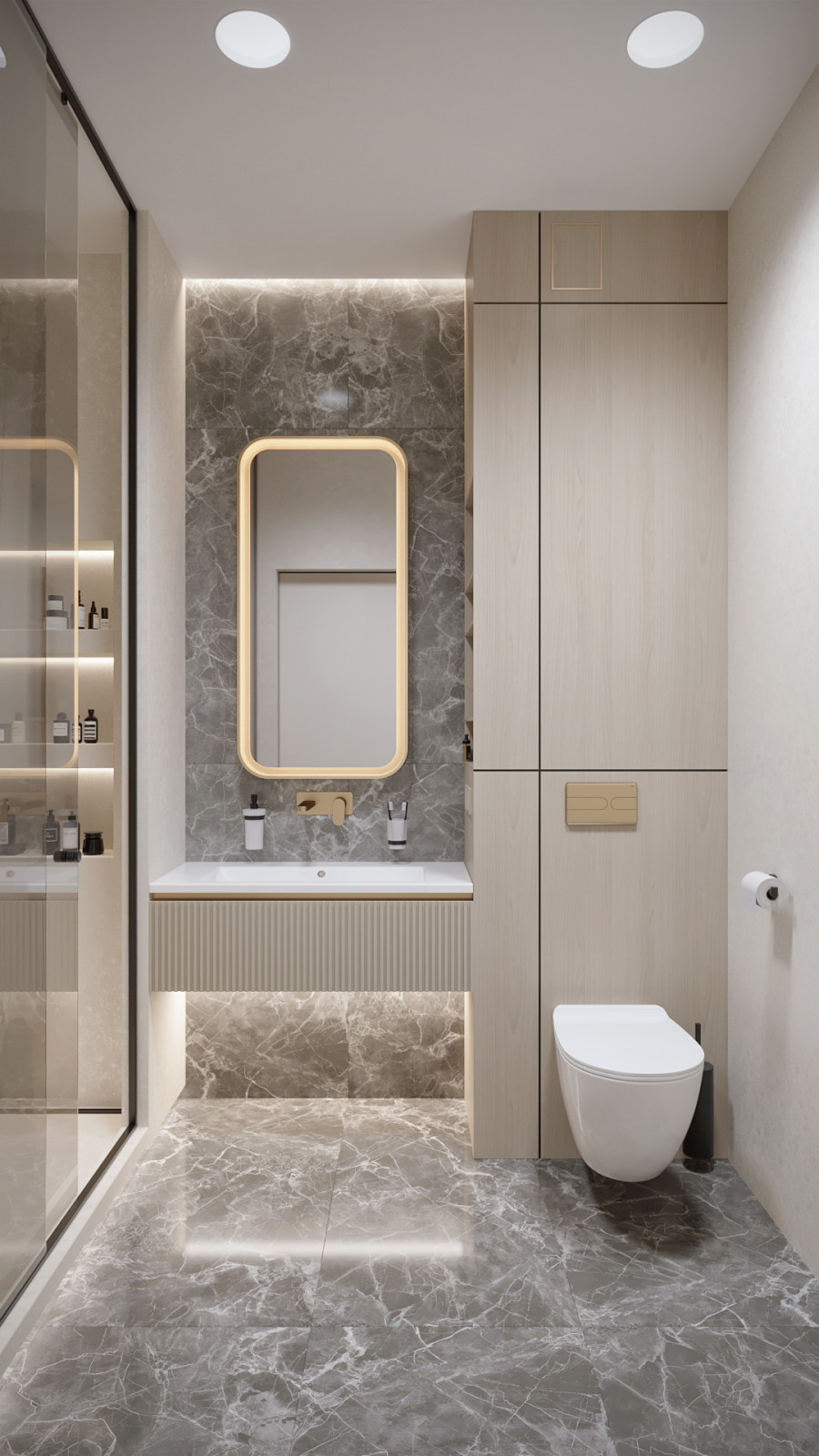 3к студия монохромный интерьер в стиле Современной классики