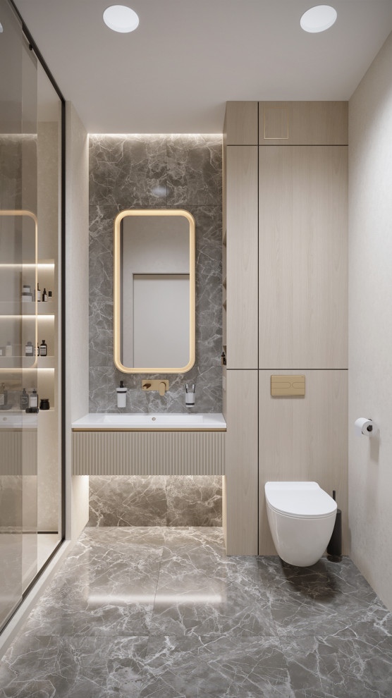 3к студия монохромный интерьер в стиле Современной классики