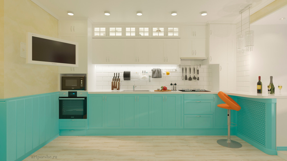 Дизайн-проект кухни в стиле современный Прованс