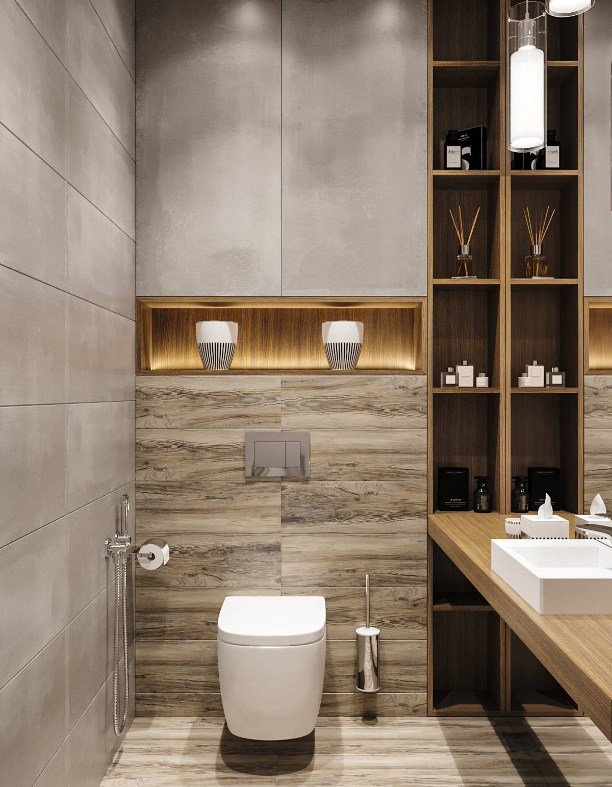 Женственный лофт в ЖК Триколор (визуализация)