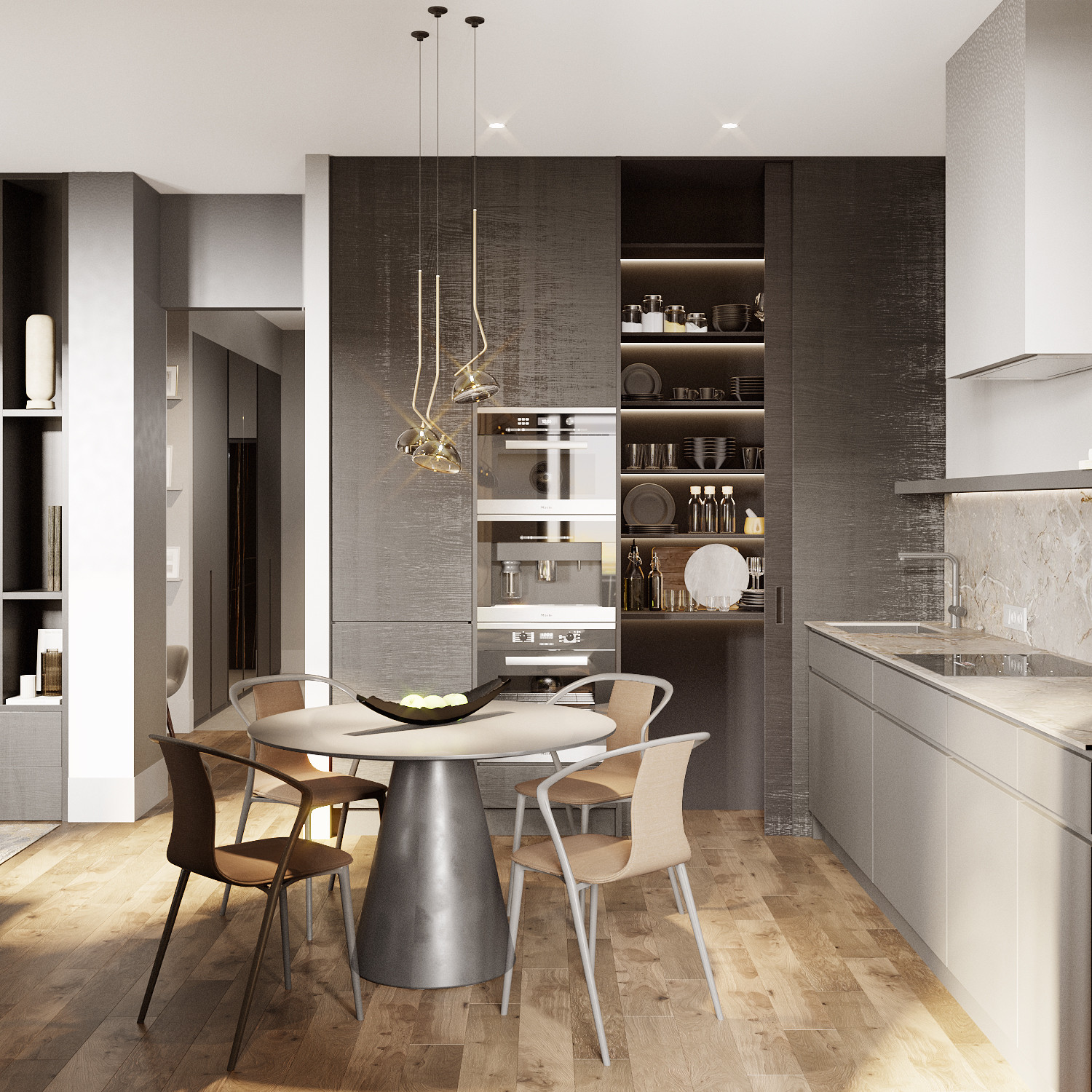 Лаконичный интерьер в элегантных оттенках серого и бежевого