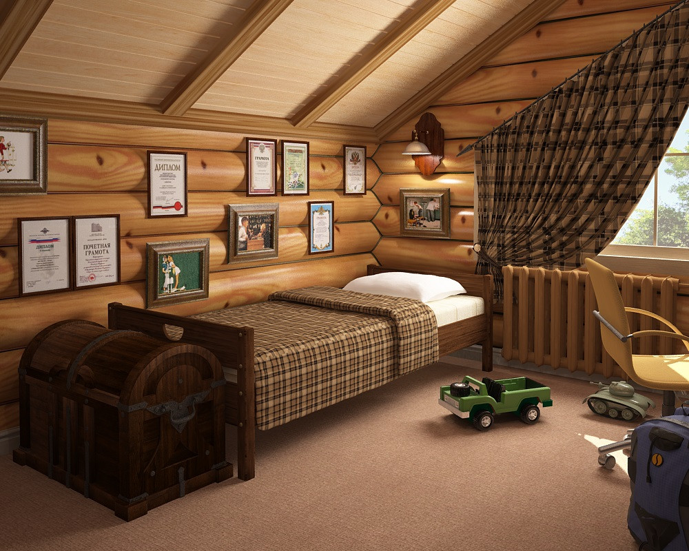 Дизайн дома из оцилиндрованного бревна