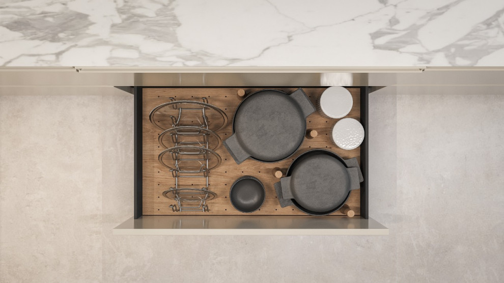 Панель TETRIS с разделителями и набором держателей для 6 крышек в высокий ящик