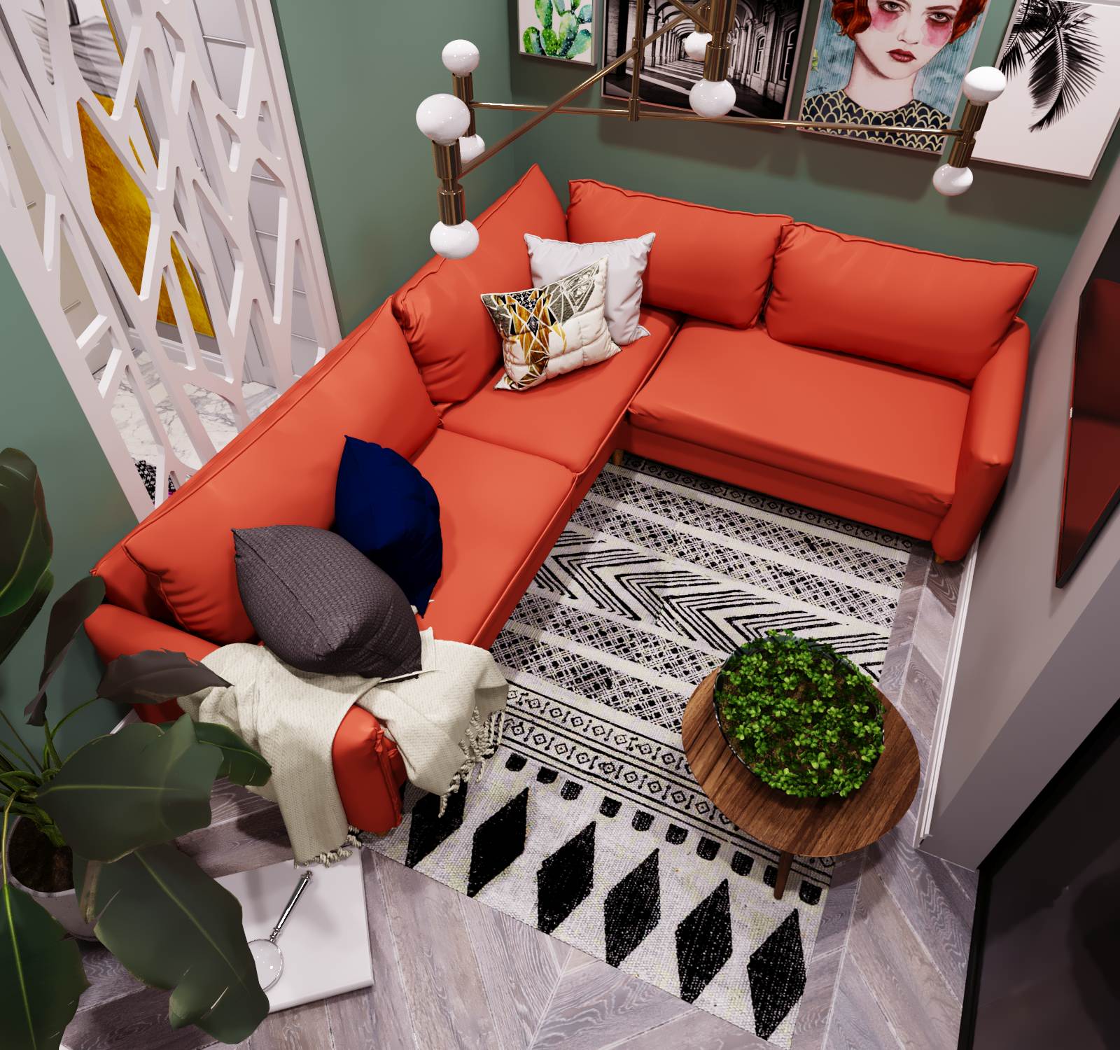 Гостиная в ЖК "Вертикаль", г. Тула