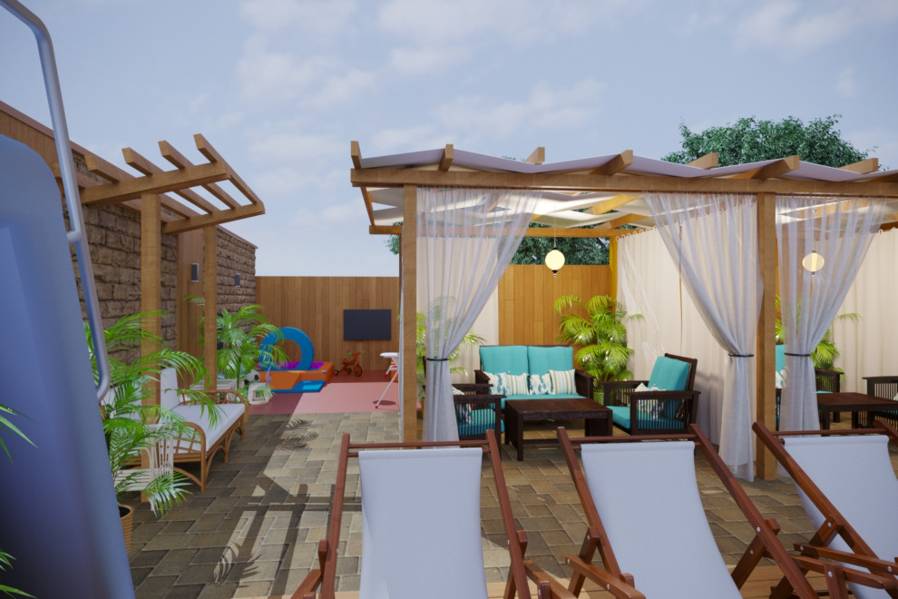 Обложка проекта: 3д-визуализация благоустройства территории отеля